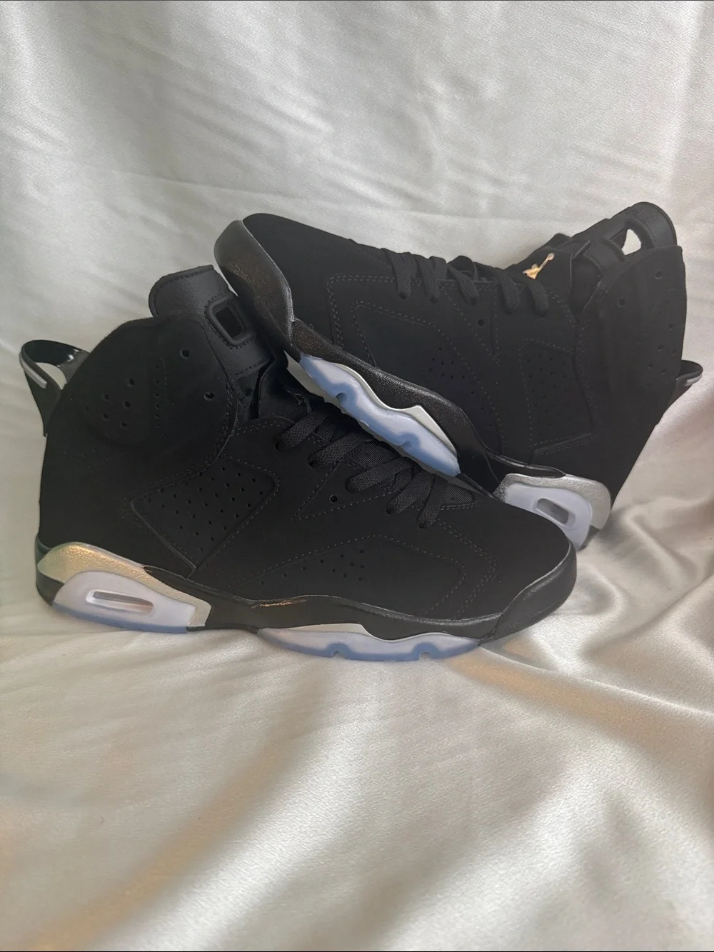 New! Air Jordan 6 Retro 'Chrome' features a sleek black nubuck upper!
